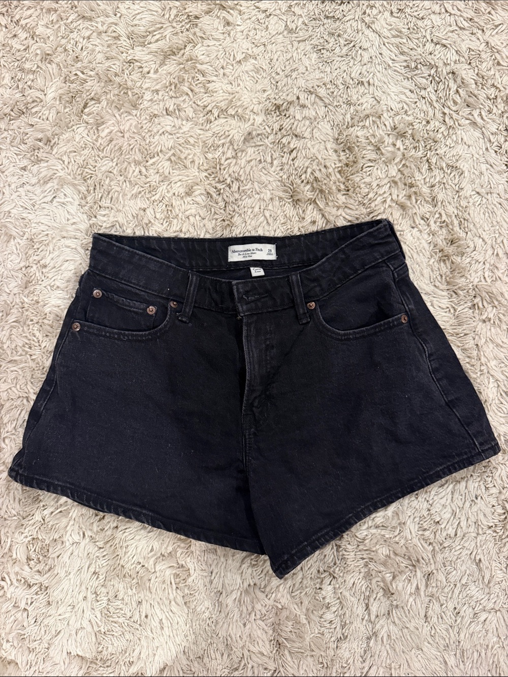 Abercrombie & Fitch Black Denim High-Rise Shorts